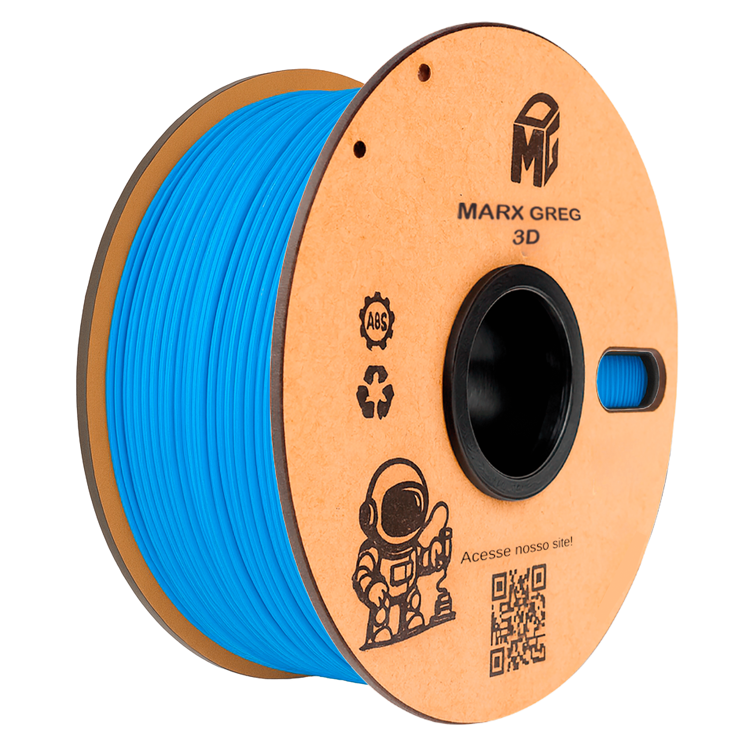 Filamento ABS Impressora 3D - 1 kg Premium 1.75mm Alta Fluidez (Azul Claro)