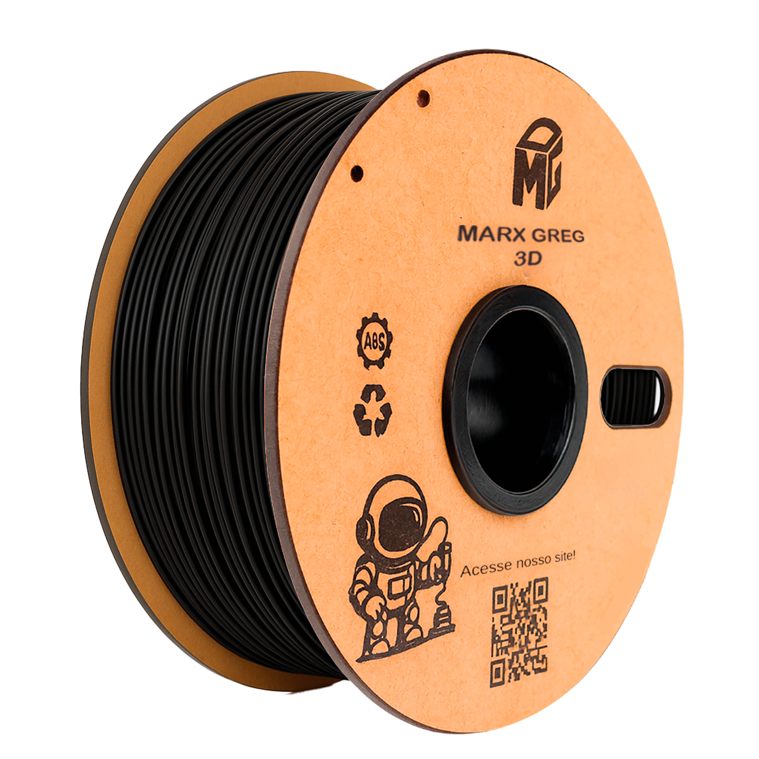 Filamento ABS Impressora 3D - 1 kg Premium 1.75mm Alta Fluidez (Preto)