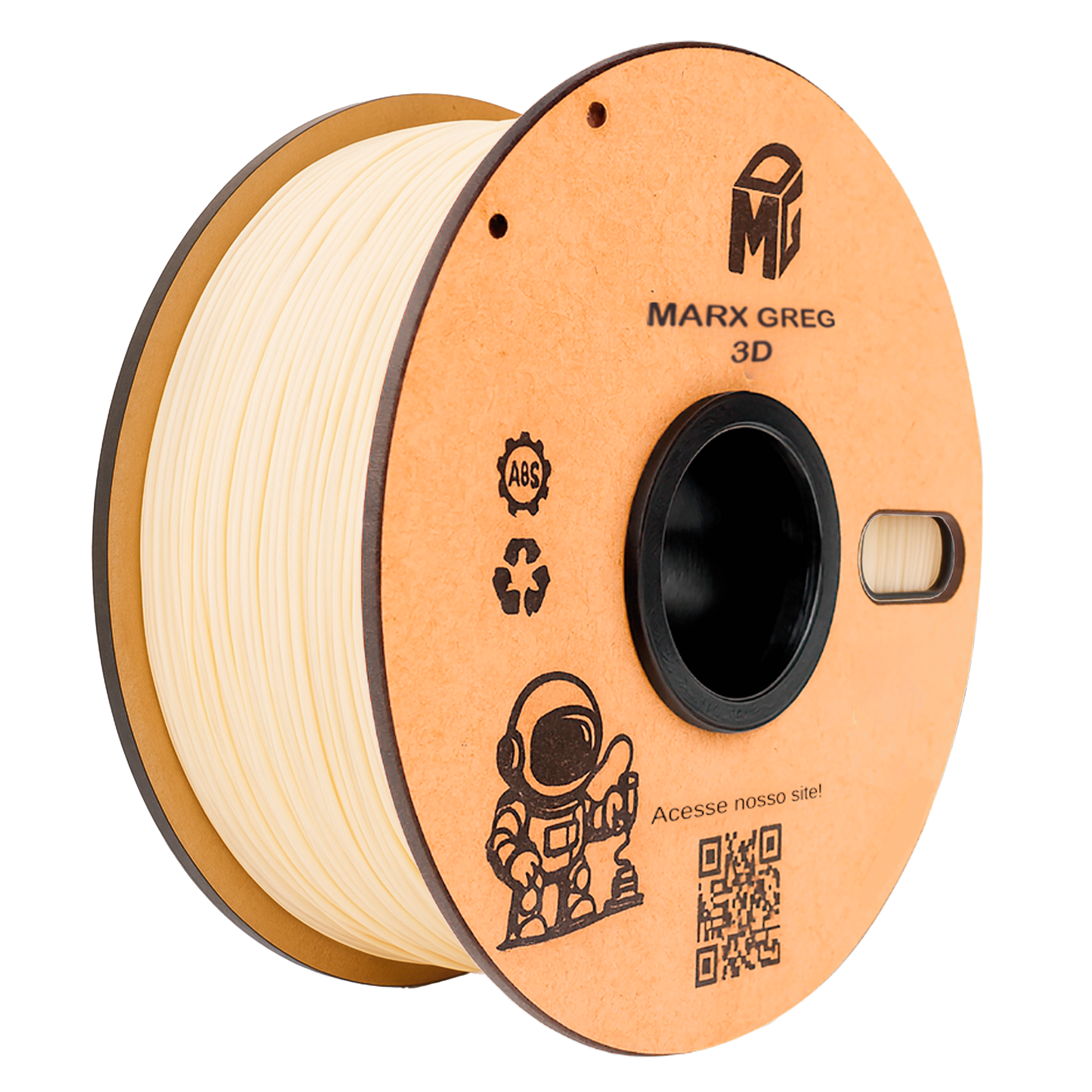 Filamento ABS Impressora 3D - 1 kg Premium 1.75mm Alta Fluidez (Natural)
